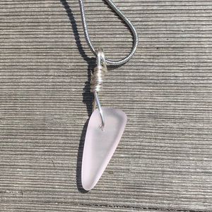 Pale Pink Blush Sea Glass Necklace